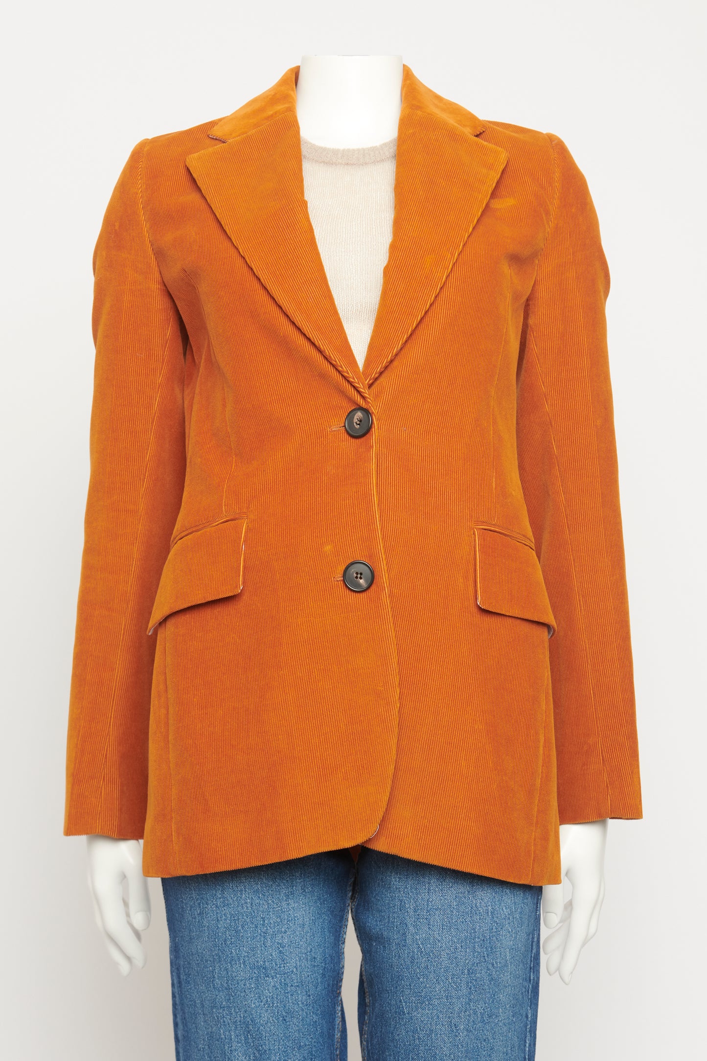 Burnt Orange Corduroy Preowned Blazer