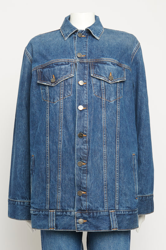 Indigo Denim Longline Ross Preowned Jacket