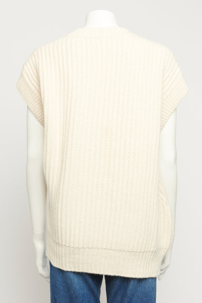 Cream Cashmere Sleeveless Preowned Knit