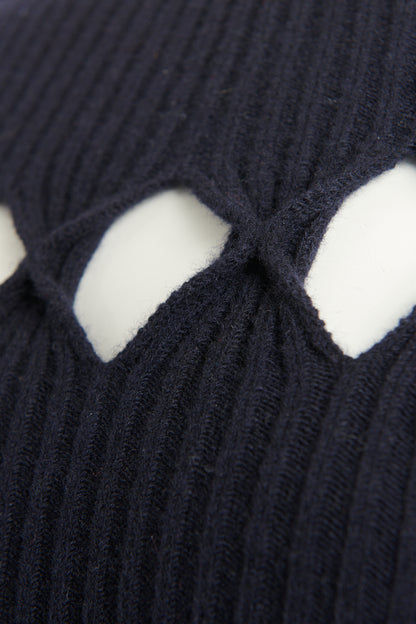 Navy Wool & Cashmere Blend Cut-Out Preowned Jumper