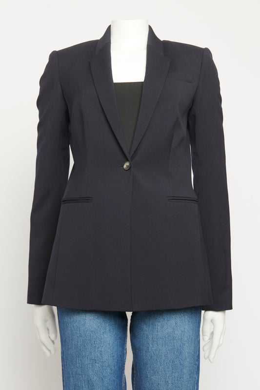 Navy Wool Single Breasted Preowned Blazer