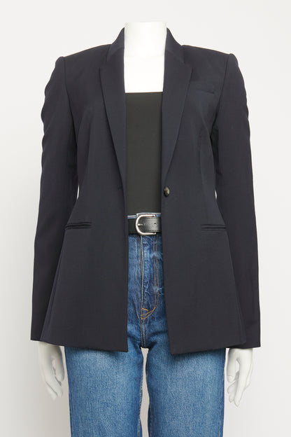 Navy Wool Single Breasted Preowned Blazer