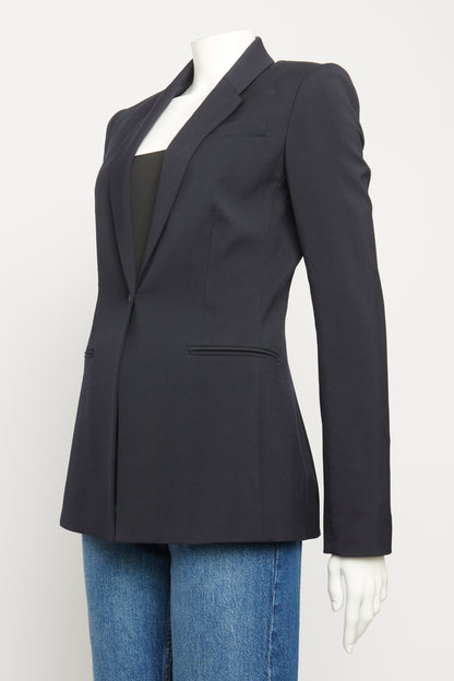 Navy Wool Single Breasted Preowned Blazer