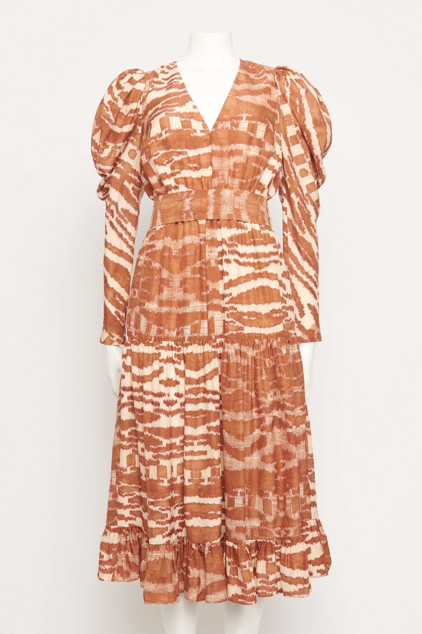 Brown Silk Leyla Preowned Midi Dress