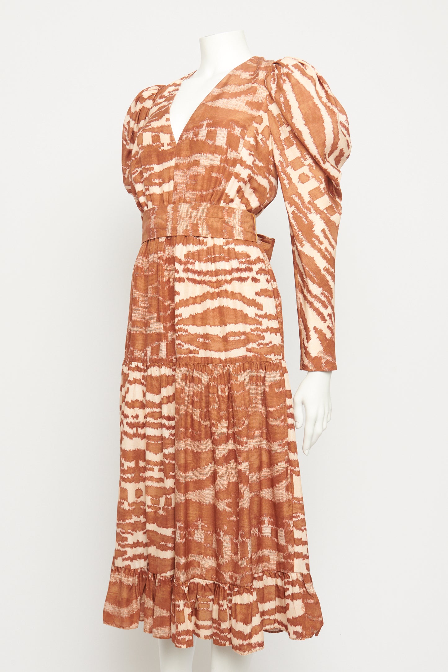 Brown Silk Leyla Preowned Midi Dress