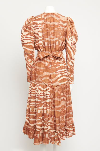 Brown Silk Leyla Preowned Midi Dress