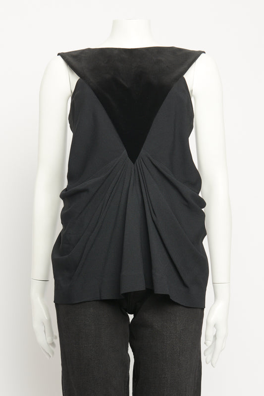 2013 Black Crepe Preowned V-Neck Top