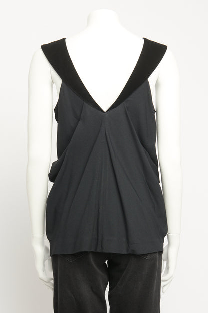 2013 Black Crepe Preowned V-Neck Top