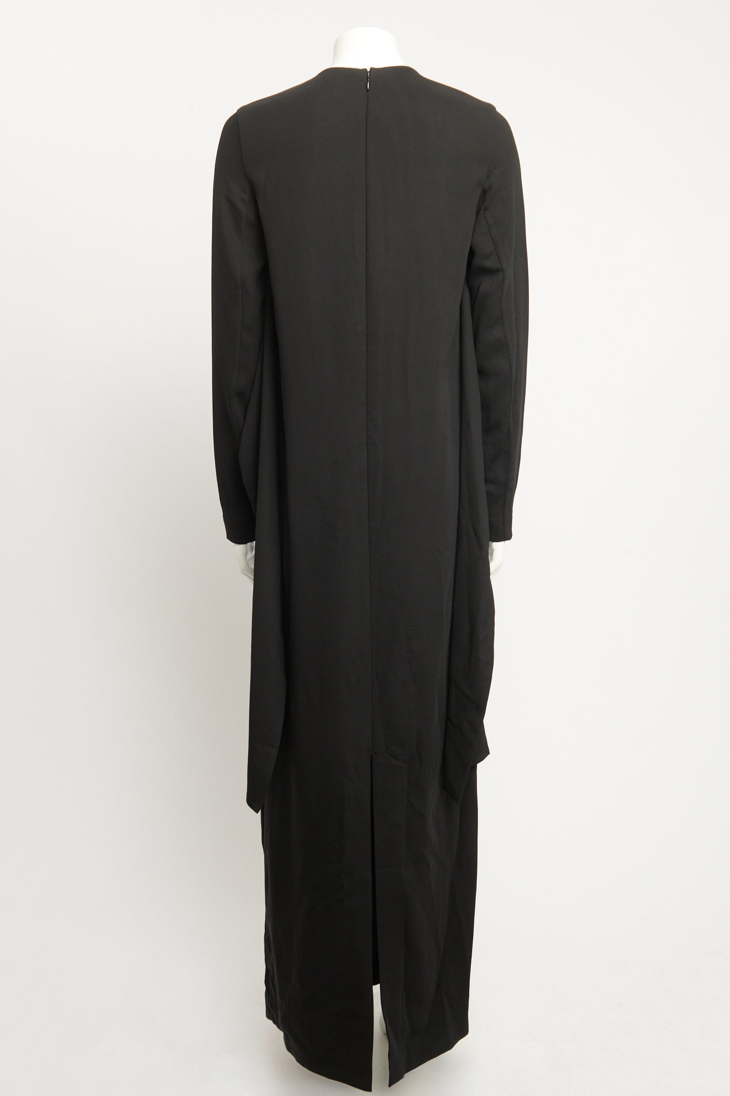 Black Viscose Preowned Sash Caddy Maxi Dress