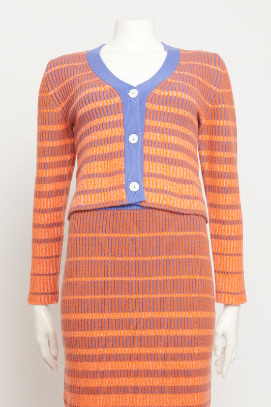 Orange Cashmere Blend Preowned Cropped Cardigan