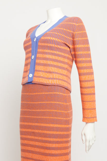 Orange Cashmere Blend Preowned Cropped Cardigan