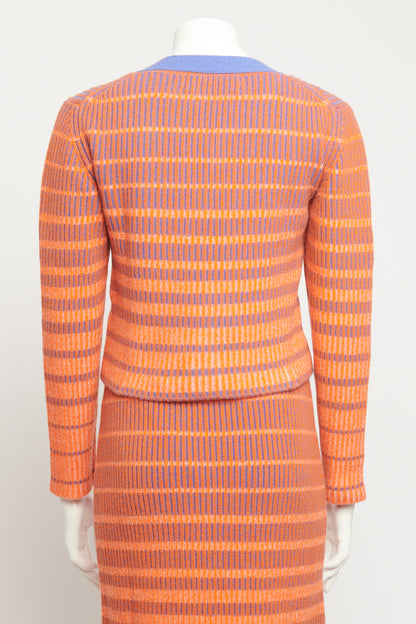 Orange Cashmere Blend Preowned Cropped Cardigan