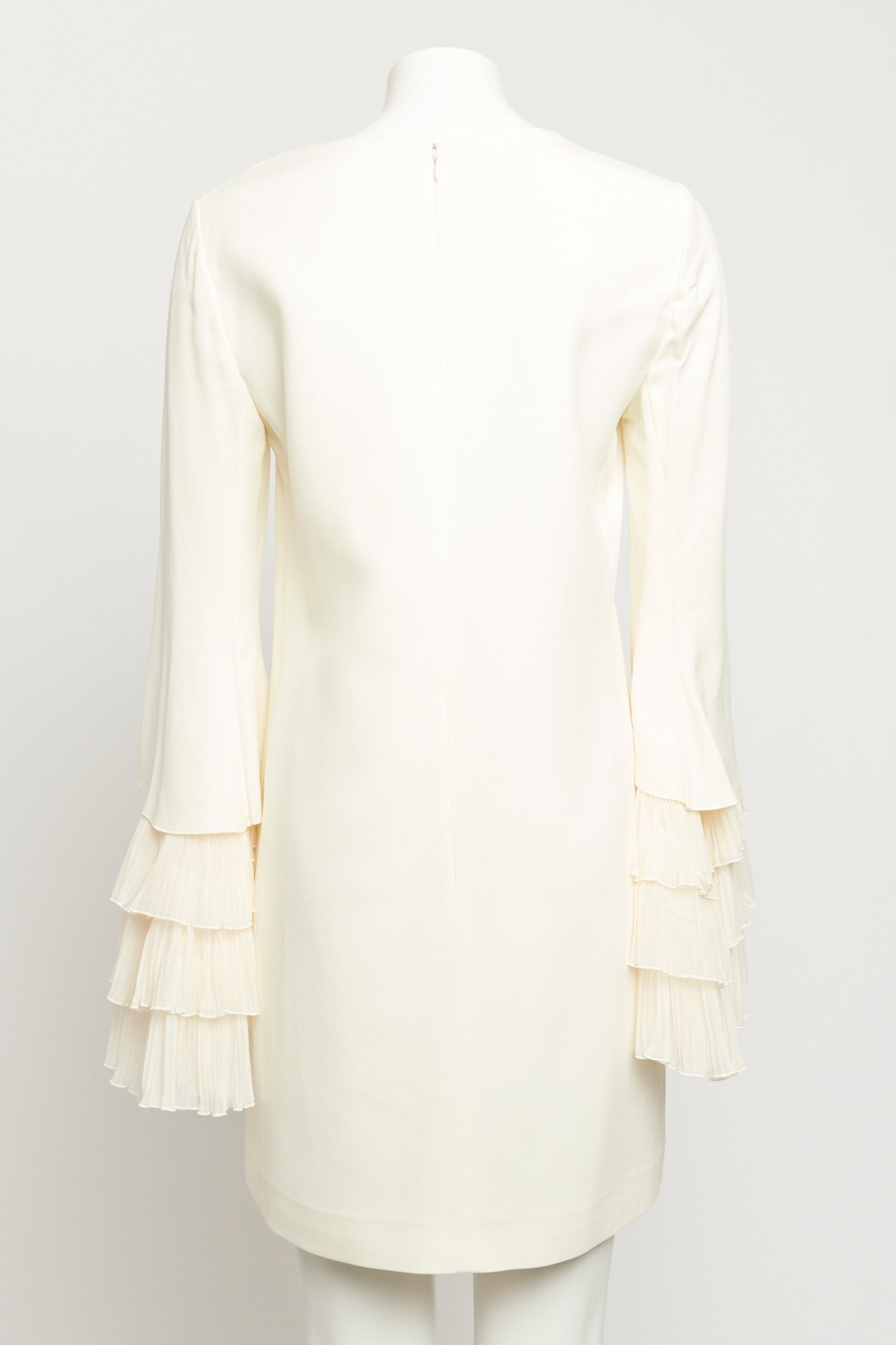 Ivory Viscose Preowned Ruffled Mini Dress