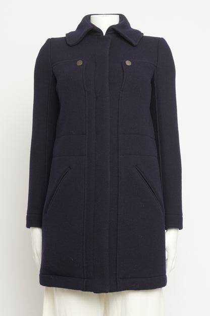 2011 Marine Navy Wool & Angora Blend Preowned Coat