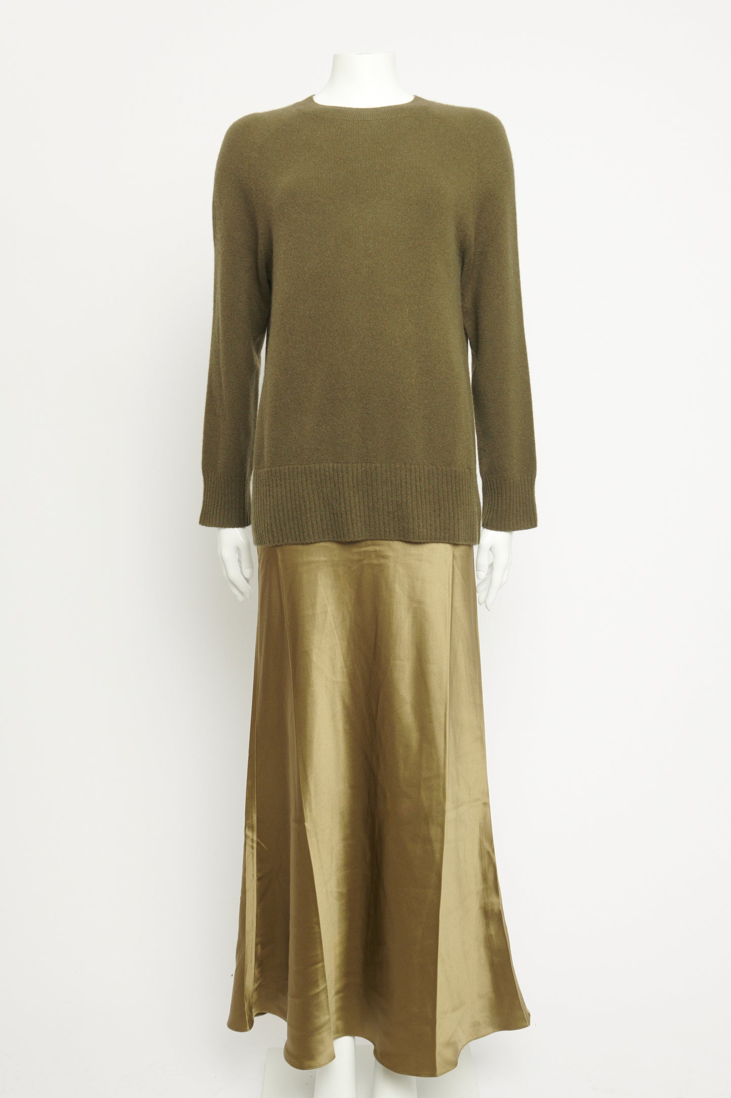 Green Silk & Cashmere Preowned Monument Long Dress