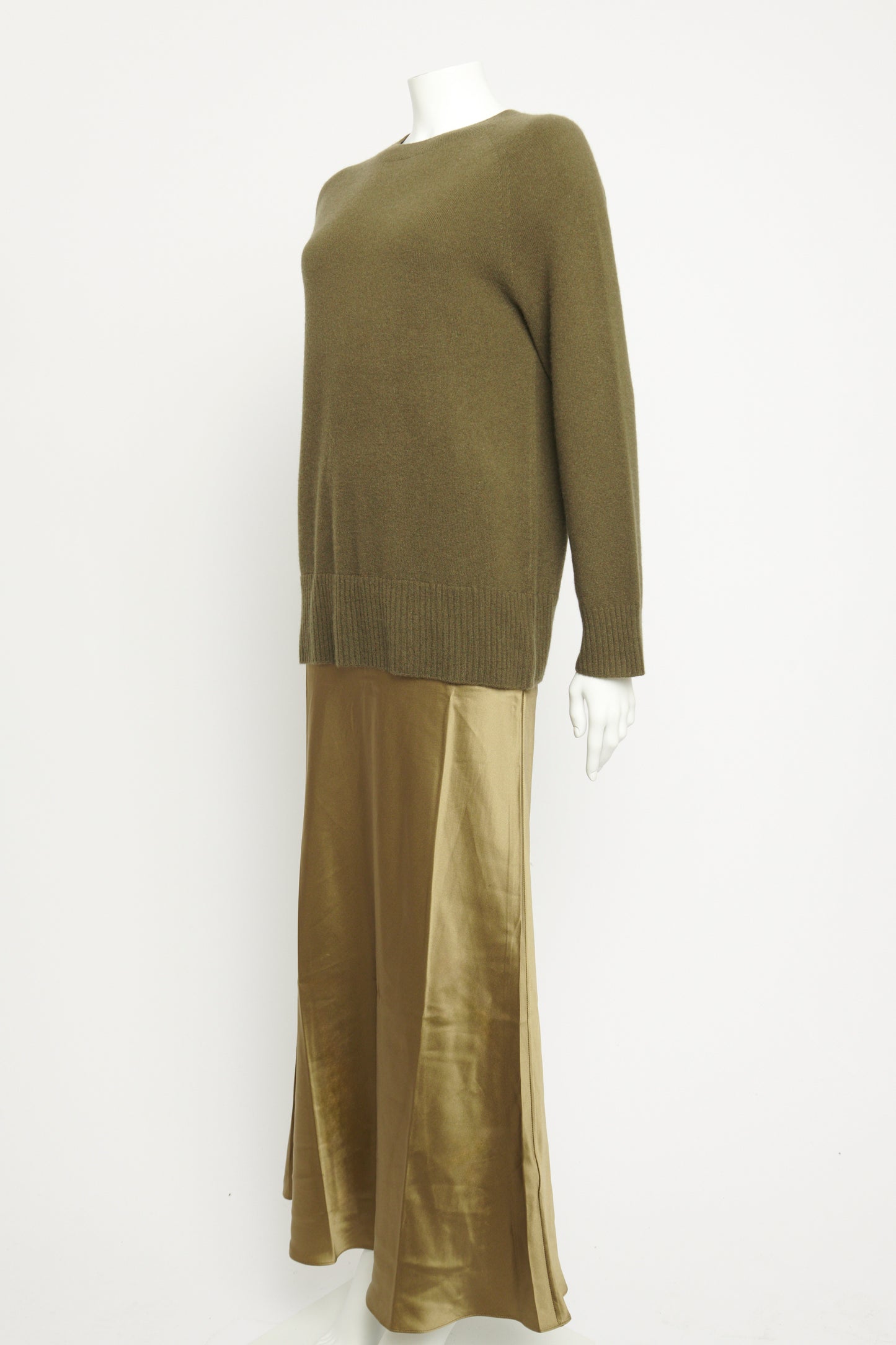 Green Silk & Cashmere Preowned Monument Long Dress