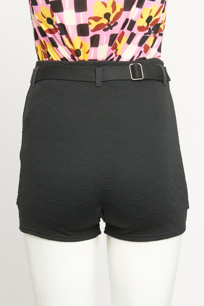 2022 Black Jacquard Blend Preowned High Waisted Shorts