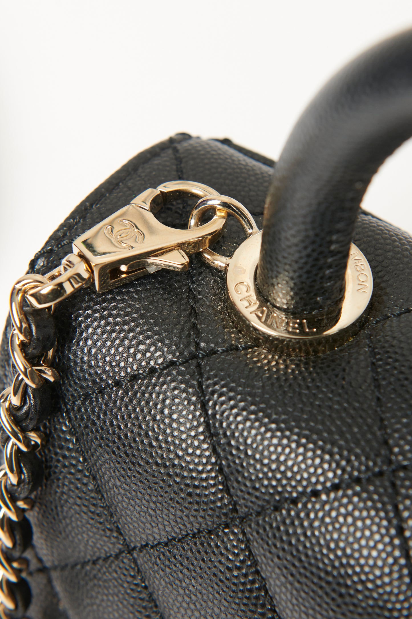 Black Caviar Preowned Extra Mini Coco Top Handle Bag