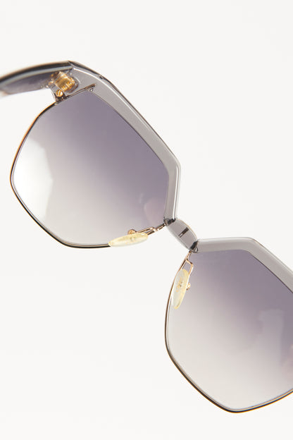 Grey Acetate Preowned Oversized Gradient Sunglasses