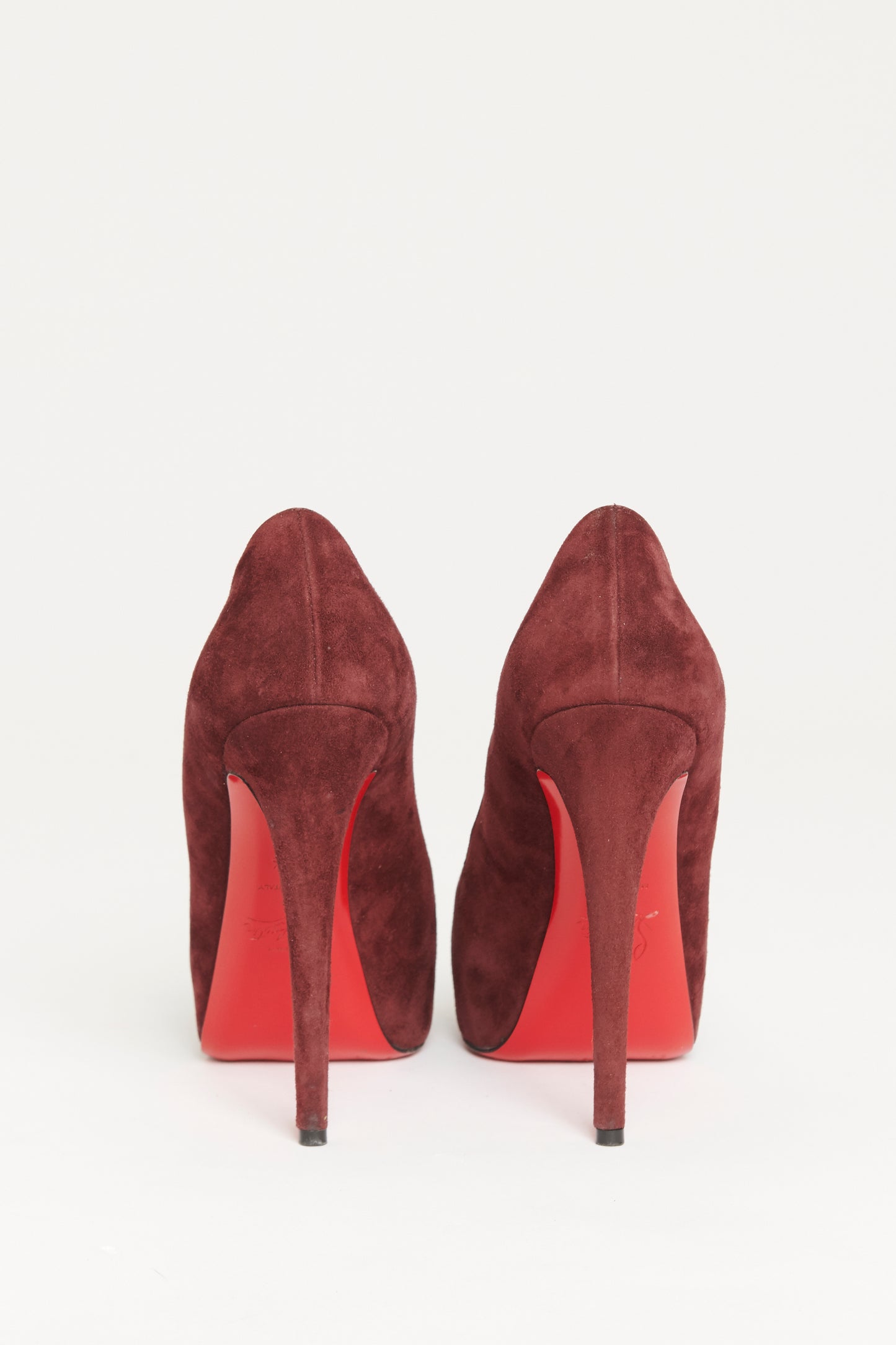 Burgundy Suede Preowned Miss Clichy 140 Pumps