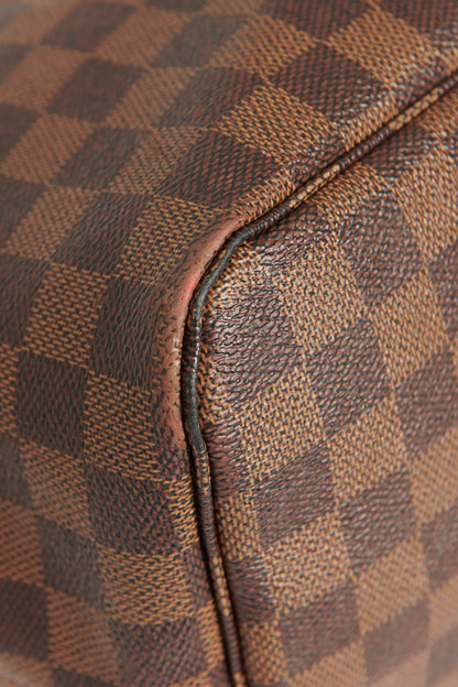 2012 Brown Canvas Preowned Damier Ebene Neverfull GM Tote Bag