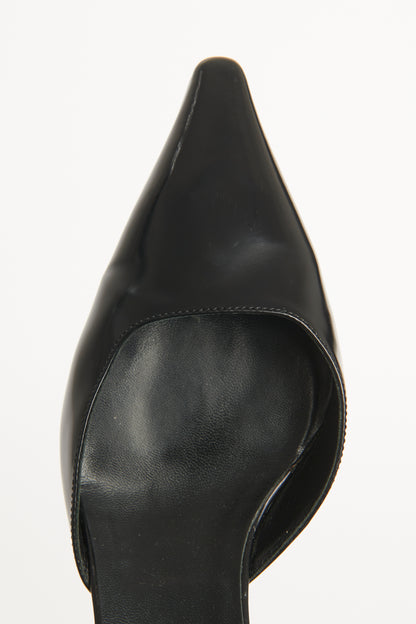 Black Patent Preowned Sling Back Heels