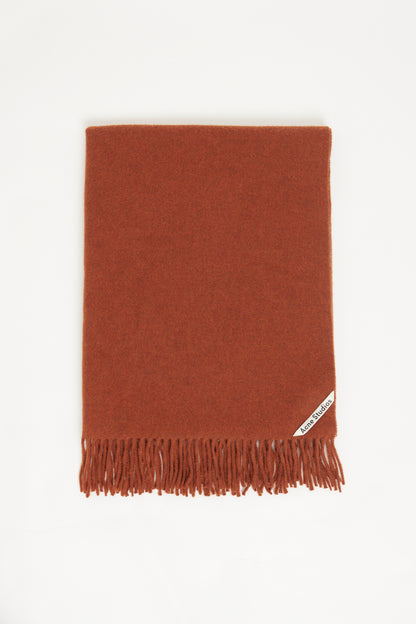 Brown Wool Oversized Preowned Scarf