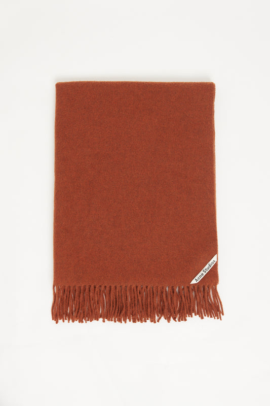 Brown Wool Oversized Preowned Scarf