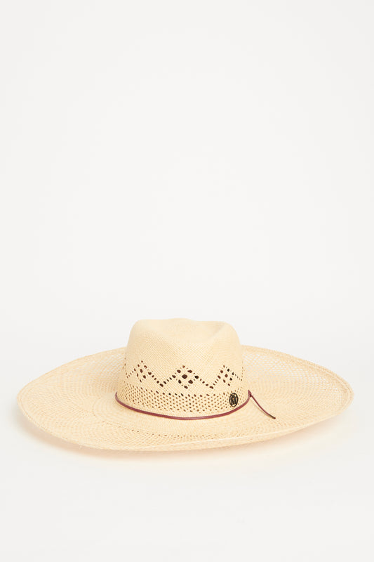 Straw Fedora Style Preowned Hat