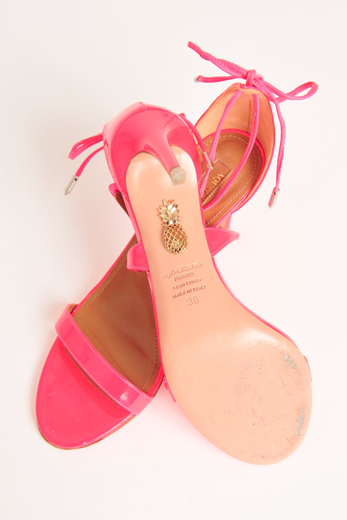 Flouro Pink Patent Linda 85 Preowned Heels