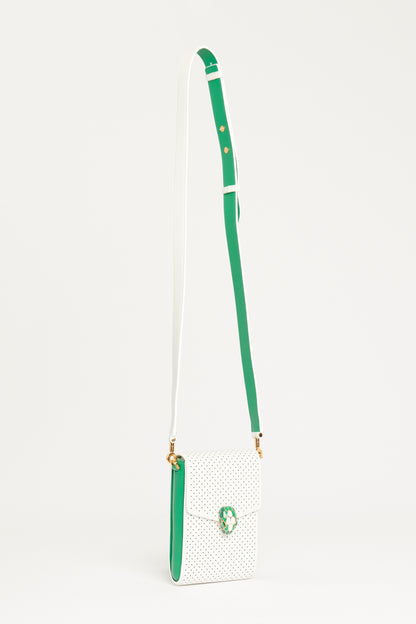 2022 White Perforated Leather Preowned Après Tennis Capsule Crossbody Bag