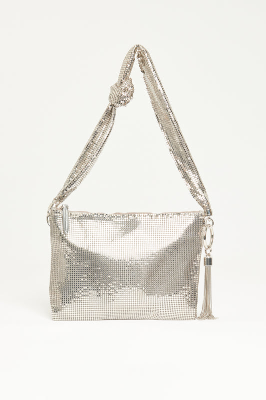Silver Mesh Chainmail Preowned Callie Shoulder Bag