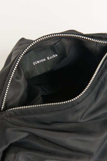 Black Nylon Preowned Zip-up Clutch Bag