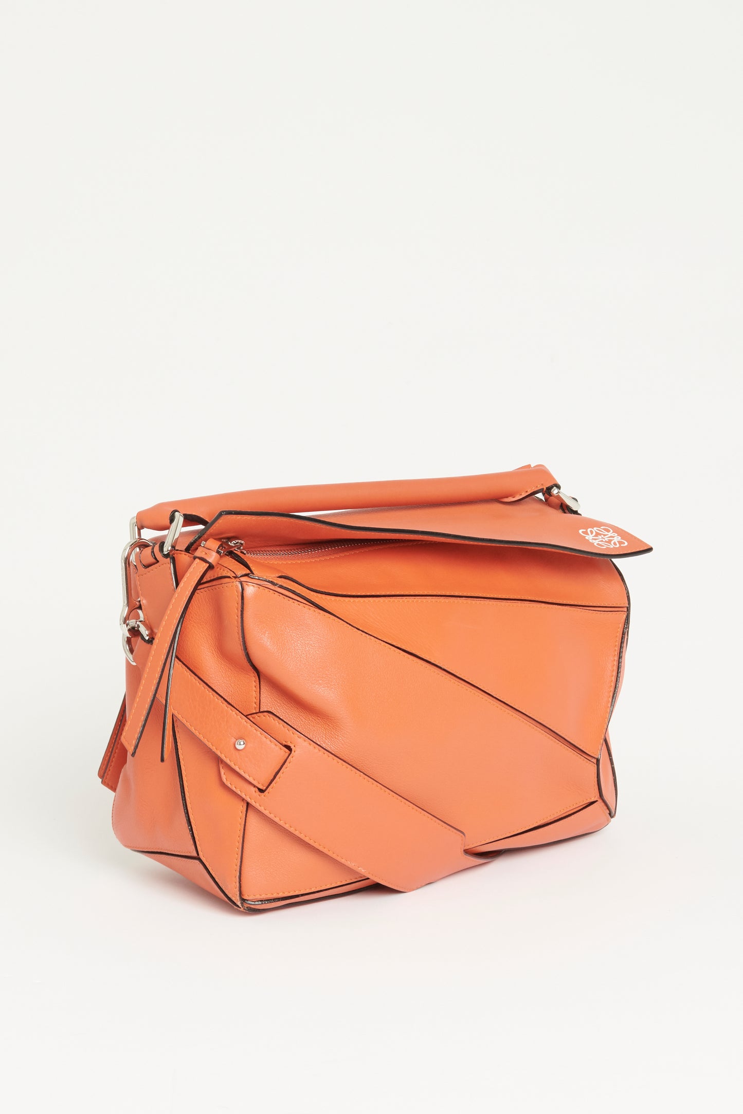 Coral Leather Preowned Classic Medium Puzzle Bag