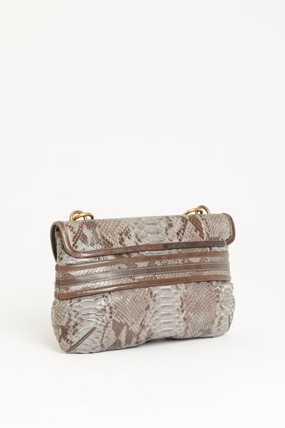 2008 Grey Python Preowned Irina Chain Strap Crossbody Bag