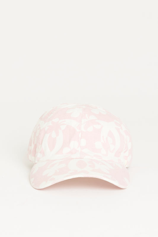 2000's Pink & White Cotton Preowned Lucky Clover CC Cap
