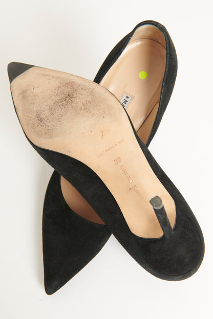 Black Suede Preowned Pointed Toe Tora Pumps