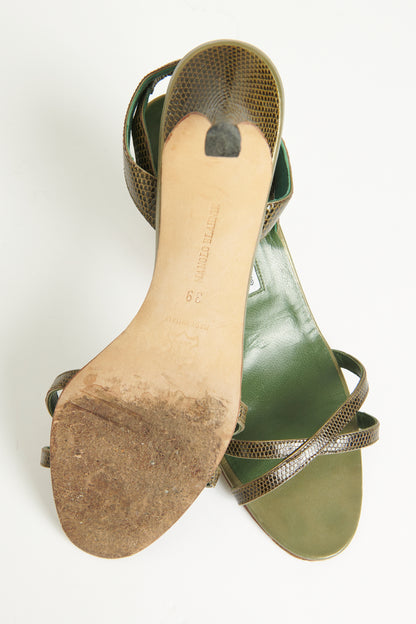 Green Lizard Preowned Callasli Slingback Sandals
