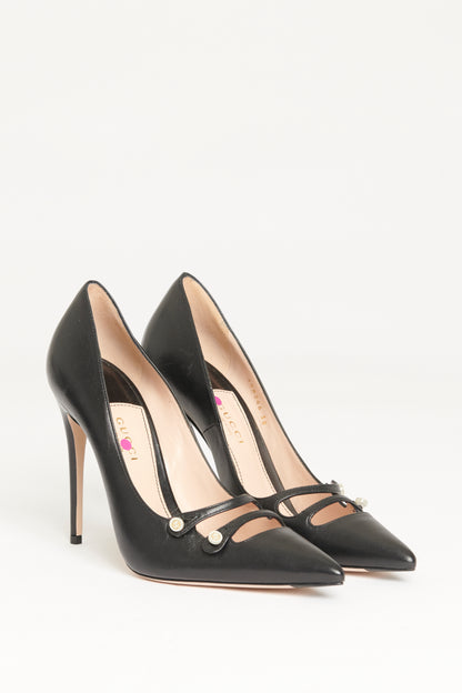 2016 Black Leather Preowned Aneta Pumps