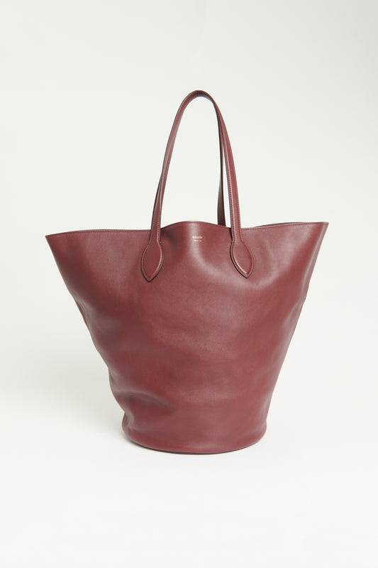 Burgundy Leather Preowned Osa Tote Bag