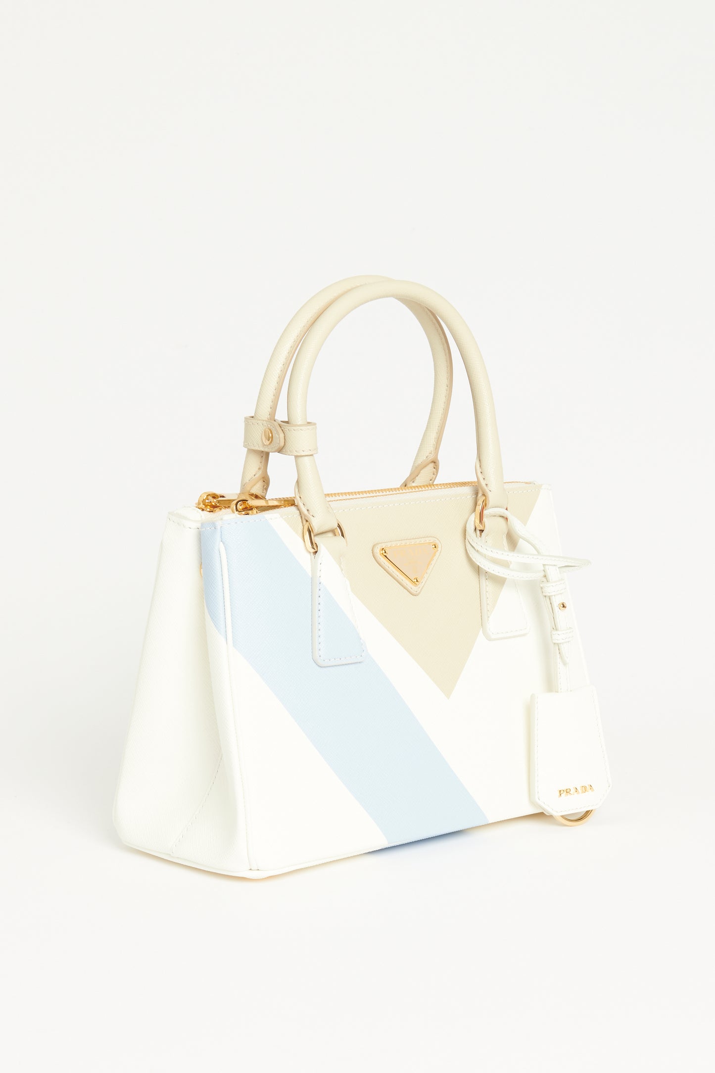 2023 Desert & White Saffiano Leather Preowned Small Special Edition Galleria Bag