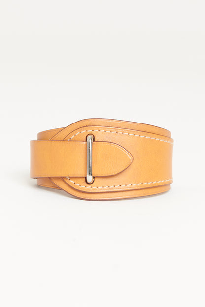 Tan Leather Preowned Wrap Around Bracelet