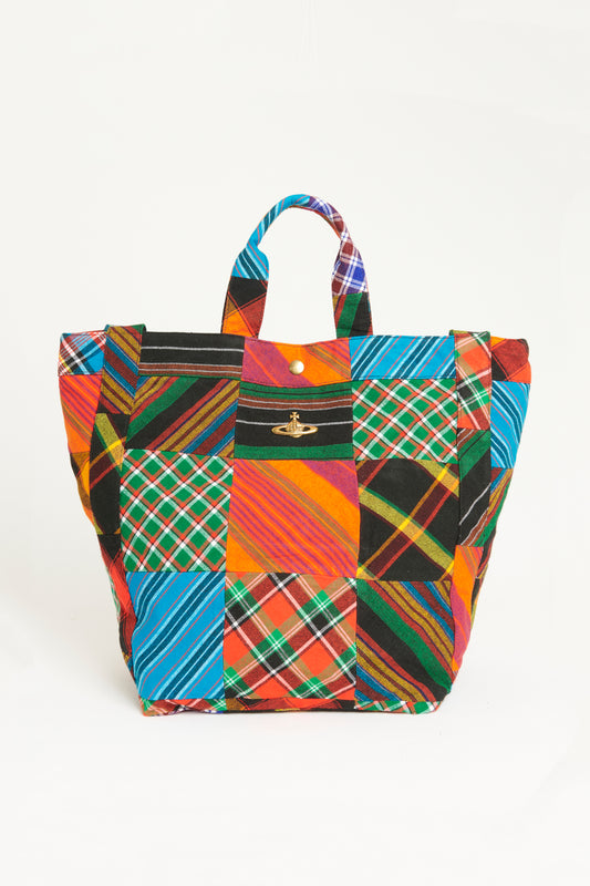 Multicoloured Cloth Preowned Worker Runner Holdall Tote Bag