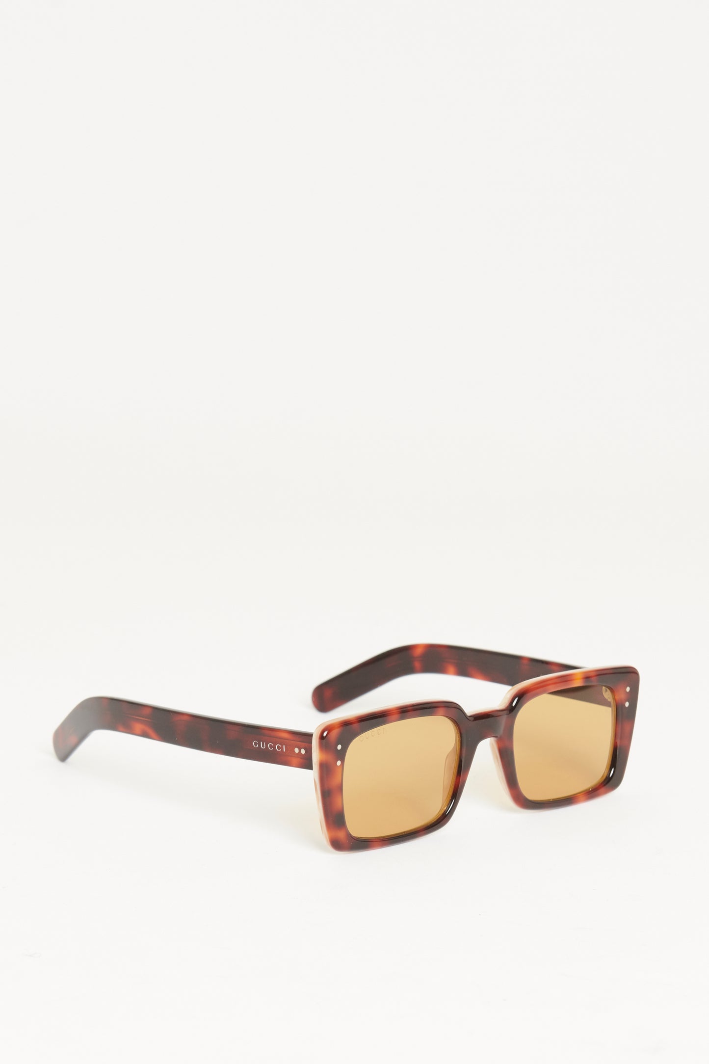 Brown Havana Tortoise Preowned Square Sunglasses