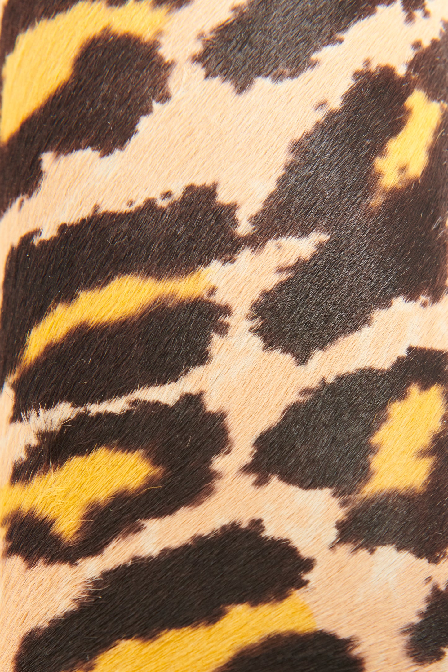 Beige Pony Hair Leopard Print Preowned Crossbody Bag