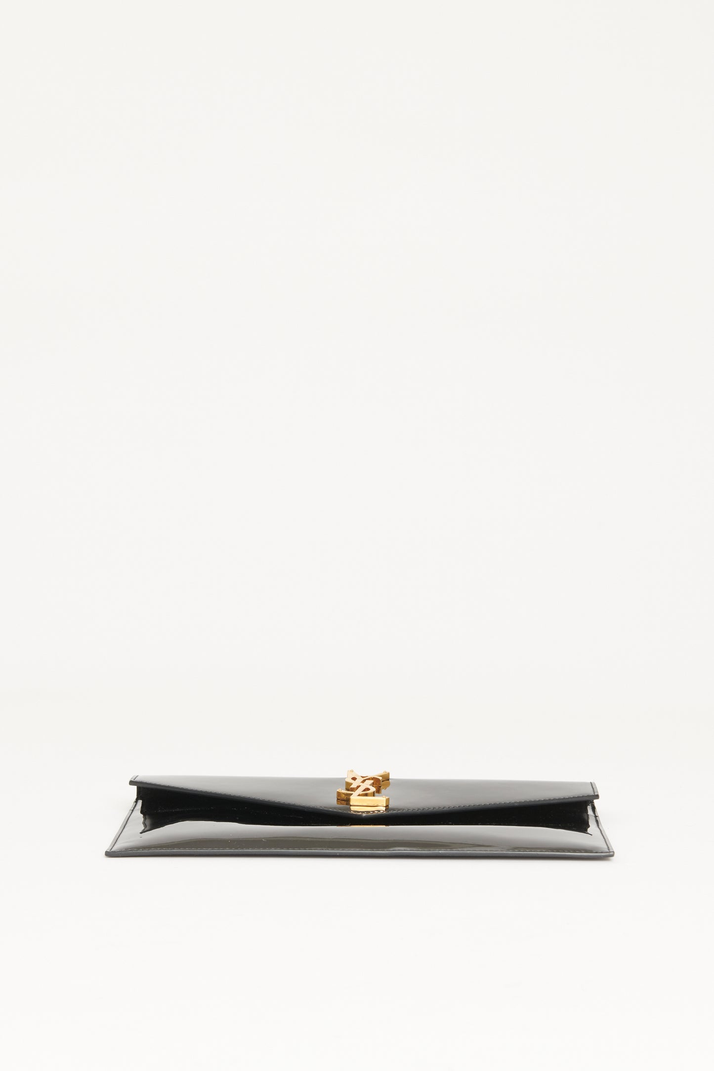 Black Patent Leather Preowned Uptown Cassandre Clutch Bag