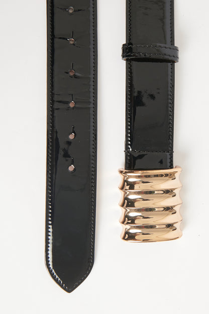 Black Patent Preowned Large Julius belt