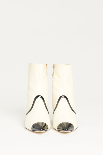 Cream Lambskin Preowned Pointed Toe Boots