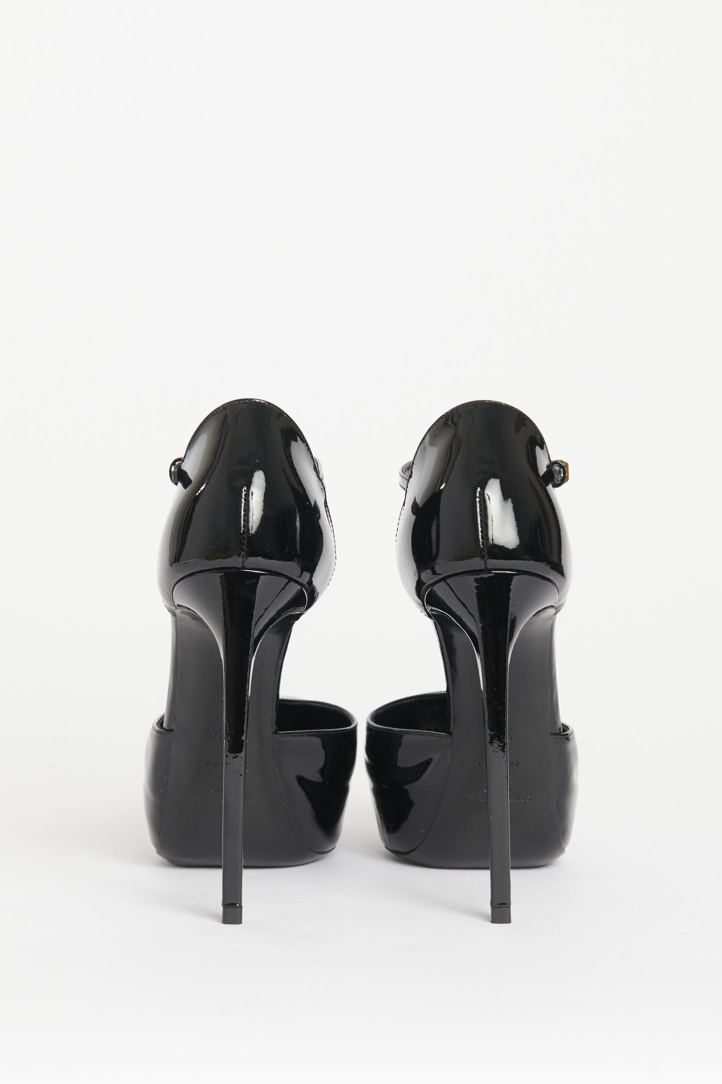 Black Patent Preowned Platformed Sandals