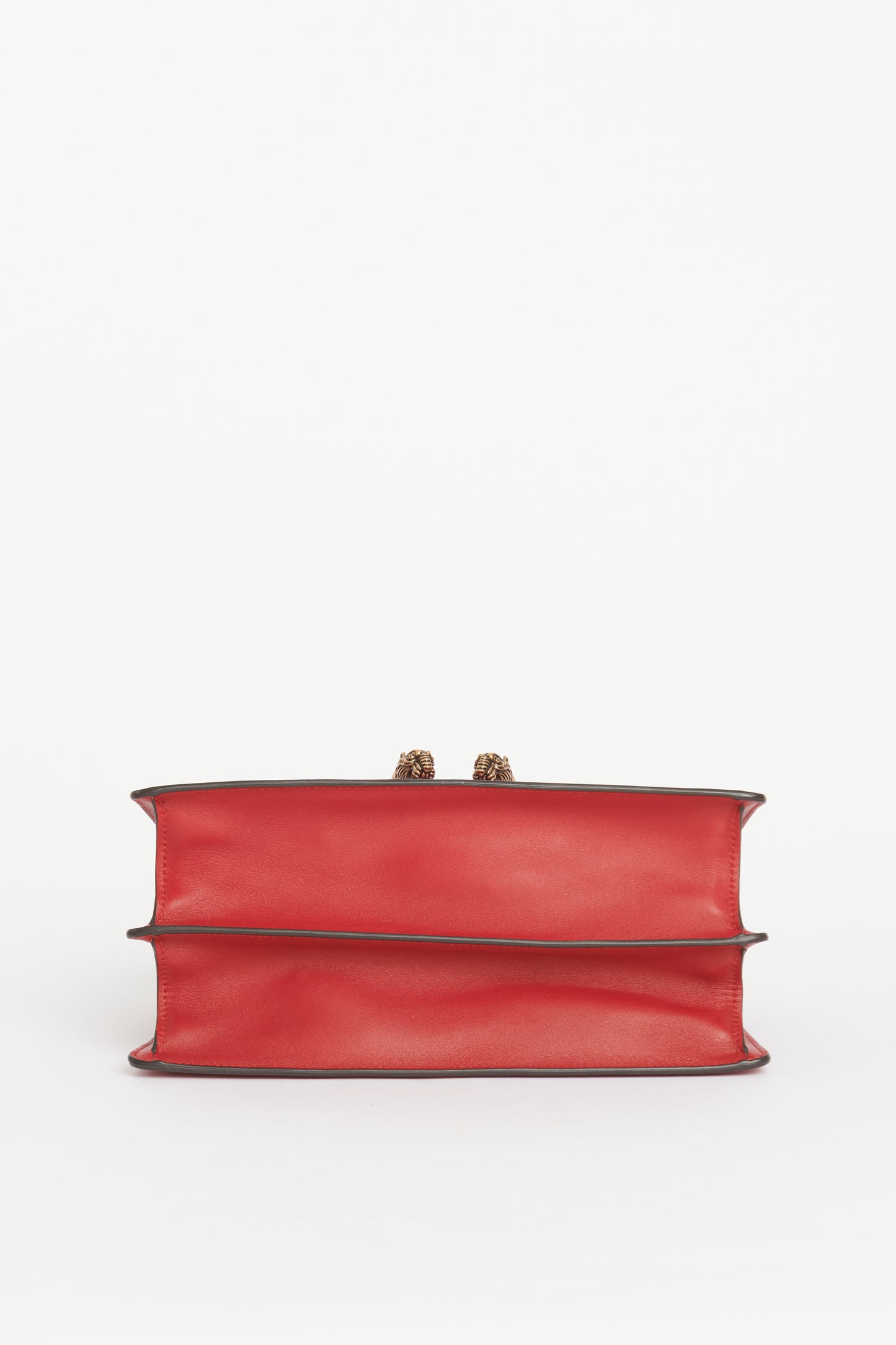 Red Hibiscus Leather Preowned Medium Dionysus Top Handle Bag